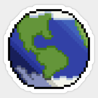 Pixel Earth Sticker